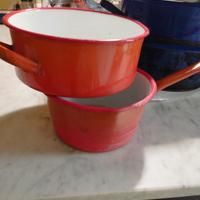 pentole e coperchi vintage smaltati 