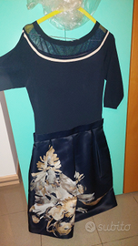 Vestito abito D. EXTERIOR nuovo 44 blu