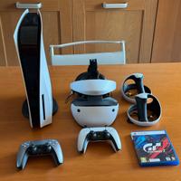 Console Ps5 non slim, visore psvr2 e controller