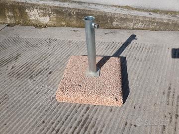 Base Quadrata Porta Ombrellone Cemento e Graniglia