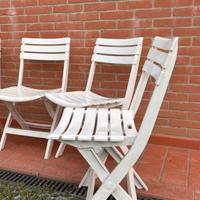 5 Sedie Pieghevoli 100% Resina Bianca - Robuste