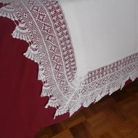 antico lenzuolo con pizzo alto 20 cm