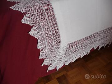 antico lenzuolo con pizzo alto 20 cm