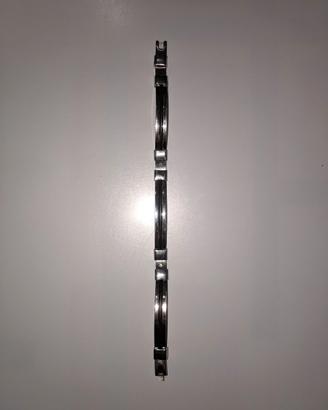 Bracciale uomo acciaio e caucciù con brillanti