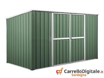 Capanno attrezzi in Acciaio 345x186 verde scuro
