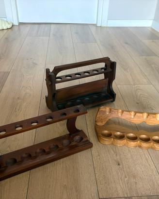 Tris di Portapipe in Legno, uno V.Marielli usate