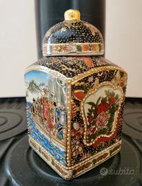 Vaso Tibor Jinger jar Vintage Satsuma Moriage