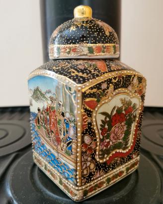 Vaso Tibor Jinger jar Vintage Satsuma Moriage