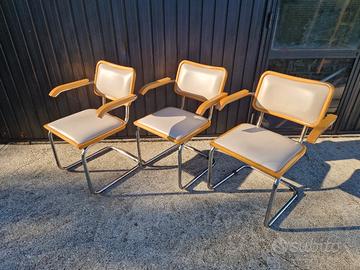 Set 3 sedie Vintage, Cesca Marcel Breuer B64