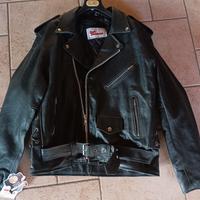 giubbotto chiodo vera pelle uomo biker 56
