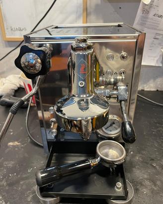 Macchina caffè espresso a leva in acciaio inox pro