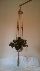 Portafiori da appendere in corda naturale beige