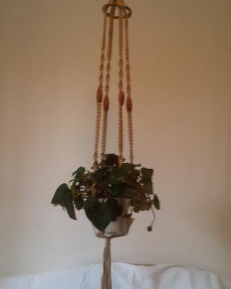 Portafiori da appendere in corda naturale beige