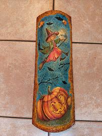 Tegola Decoupage Halloween Artigianale Unica