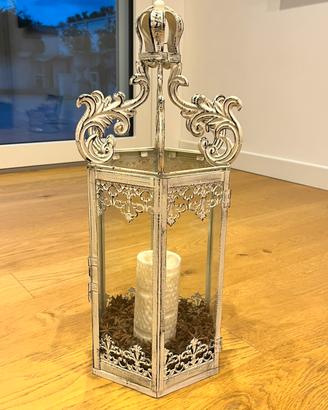 Lanterne da interno stile shabby alluminio e vetro