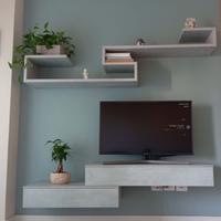 Porta TV soggiorno moderno colore ghiaccio