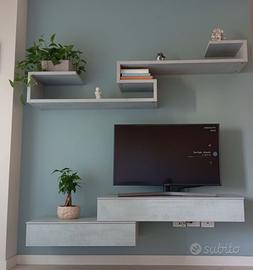 Porta TV soggiorno moderno colore ghiaccio