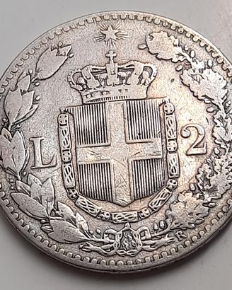 Umberto-2 lire 1884-argento