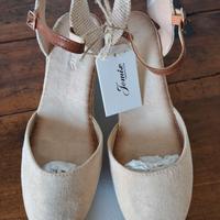 Sandali espadrillas con zeppa 