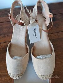 Sandali espadrillas con zeppa 