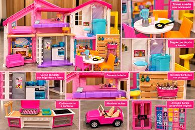 MAXILOTTO BARBIE CASA ARREDATA, 6 BARBIE, 2 KEN &
