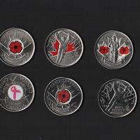 CANADA 6 MONETE DA 25 CENTS COLORATE FDC