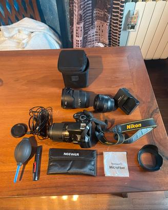 Fotocamera nikon d3200+3 obiettivi