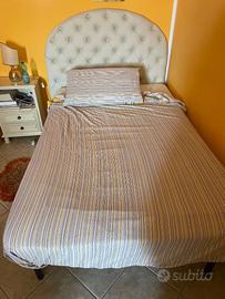 Letto piazza e mezza con rete, materasso, testiera