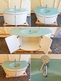 Mobile Bagno con Lavabo in Vetro e Miscelatore