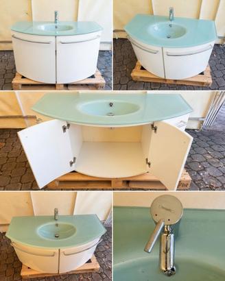 Mobile Bagno con Lavabo in Vetro e Miscelatore