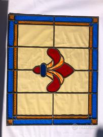 Pannello in vetro decorato sigillato a piombo