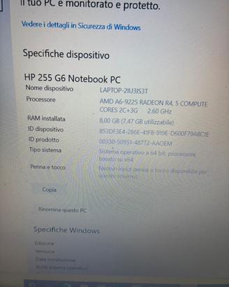 Hp 255 G6 Notevook pc