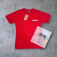 Stüssy T-Shirt Rossa Logo Frontale Popsicle Nuova 