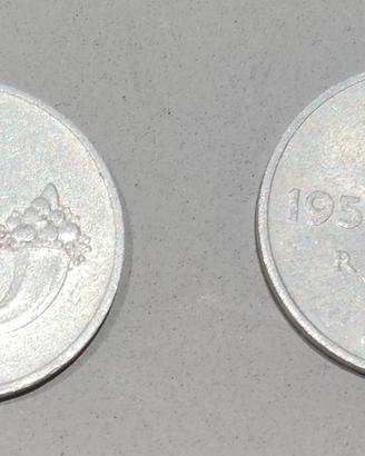 Lotto 2 Monete 1 Lira 1954 e 1 Lira 1958 Italia
