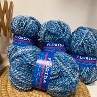 Lotto 4 Gomitoli Lana Florida - Sfumato Blu