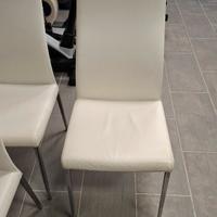 sedie Pelle Bianca e acciaio Cattelan n.6