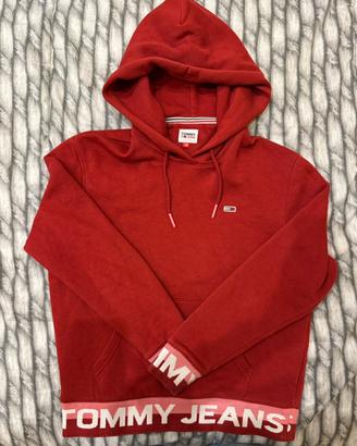 Felpa con cappuccio Tommy Jeans rossa e rosa tg.XS