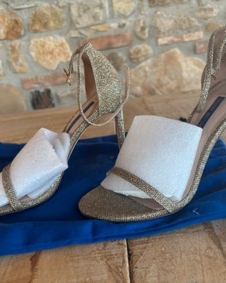 Stuart Weitzman Nudistsong Glitter oro, taglia 38