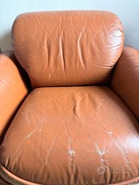 Poltrona vintage in pelle 1 posto