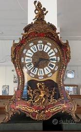 Orologio a pendolo da tavolo in radica e bronzo