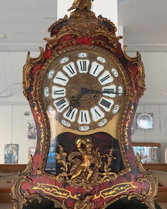 Orologio a pendolo da tavolo in radica e bronzo