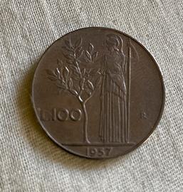 Rara moneta 100 lire 1957