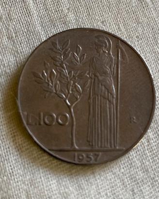 Rara moneta 100 lire 1957
