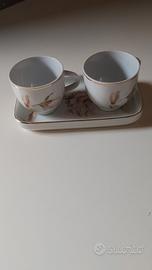 tazzine e vassoio Limoges floreali 