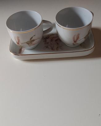 tazzine e vassoio Limoges floreali 