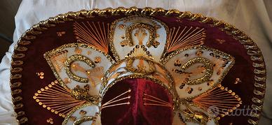 Sombrero Mariachi originale Messicano bordeaux