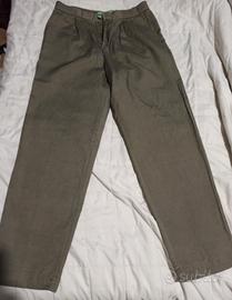 Pantaloni leggeri Benetton verde oliva