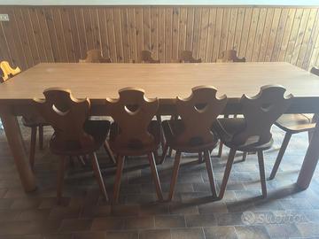 Tavolo grande rettangolare stile montano