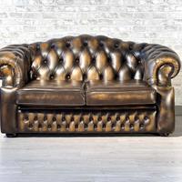 Divano Chesterfield inglese vintage in pelle