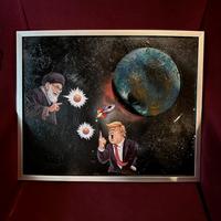 Quadro Pop Art Satirico "Space Conflict" –